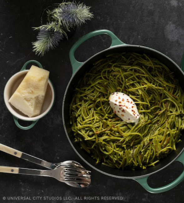 Toasted Pesto Broom Bristle Noodles